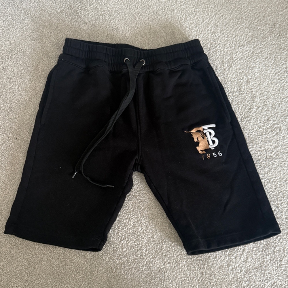 Burberry Black Kids Shorts with Logo